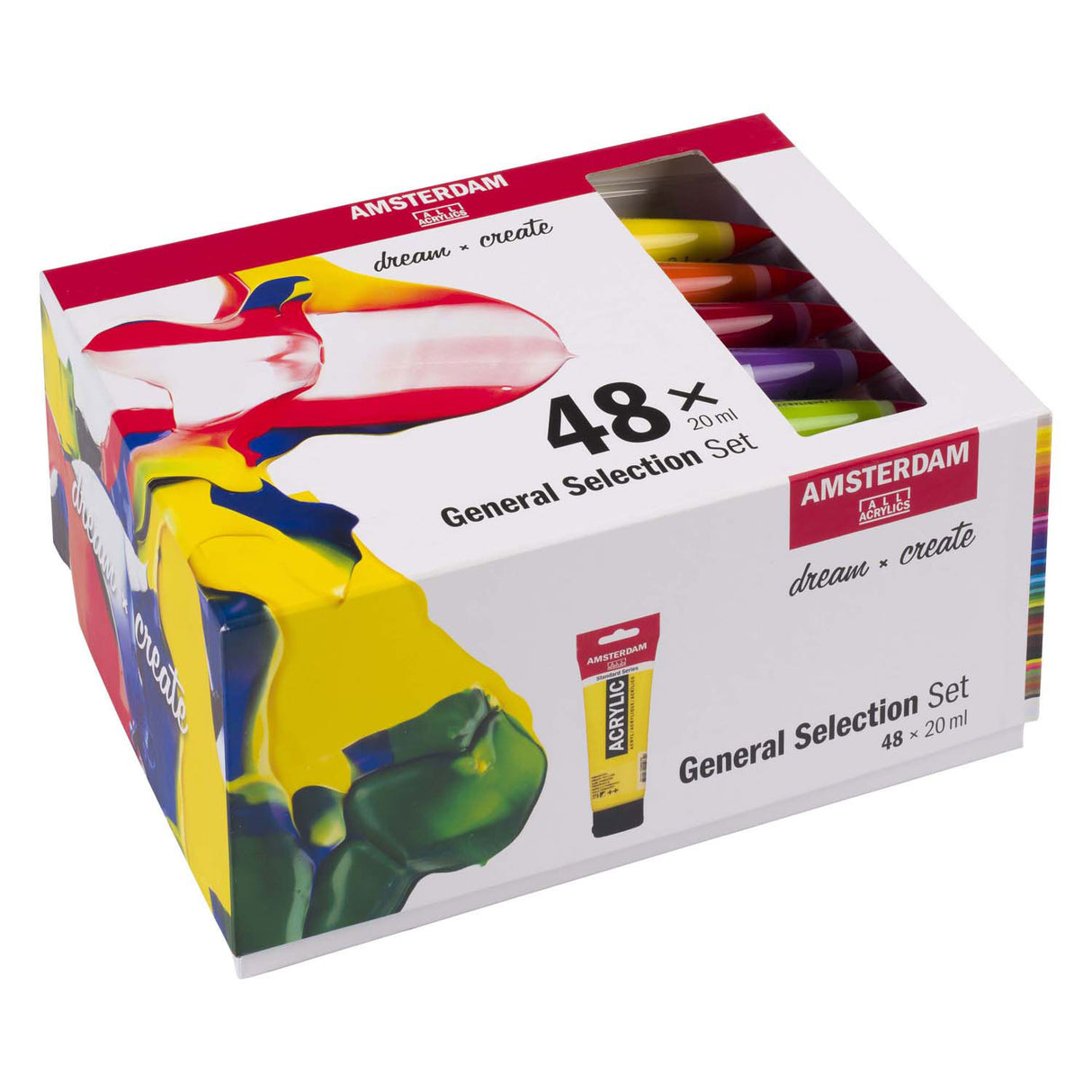 Bruynzeel amsterdam standard series acrylic paint general selection set 20ml, 48pcs.