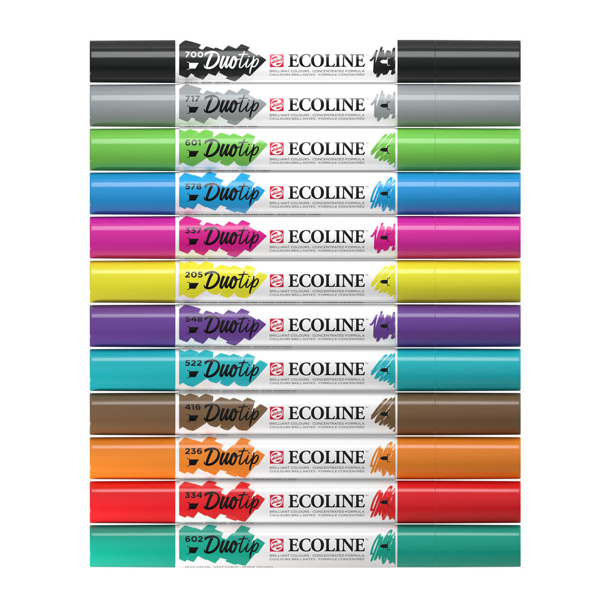 Talens ecoline duotip markers basic set, 12 pcs.