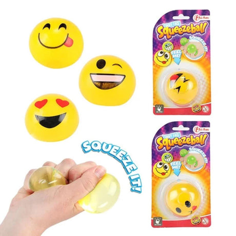 Toi-toys toi brinquedos divertido emoji squeezeball no cartão