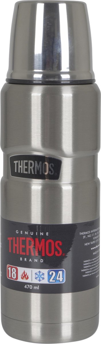 Thermos king bottle - 0.47 liter - silver colored