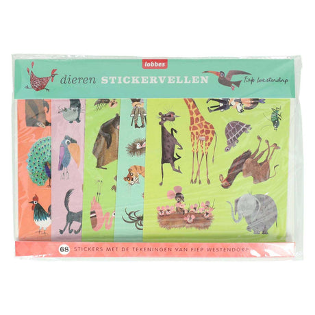 Win Holland animals from Fiep sticker sheets, 5 pcs