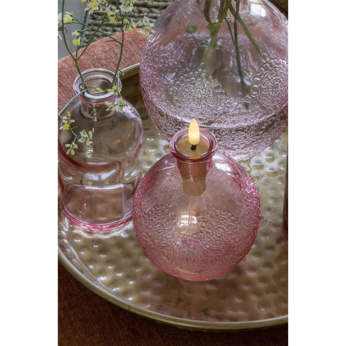 Ideen 4 Jahreszeiten mit Liebe Flasche mit LED-Beleuchtung Geschenkset Bologna grün