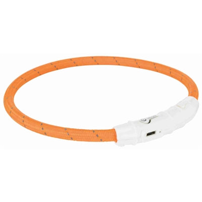 Trixie luminous dog collar flash USB TPU nylon orange