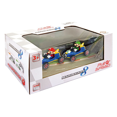 Carrera super mario puxar carros de corrida mach 8, 2 unid.