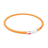 Trixie glowing dog collar usb silicone rechargeable orange