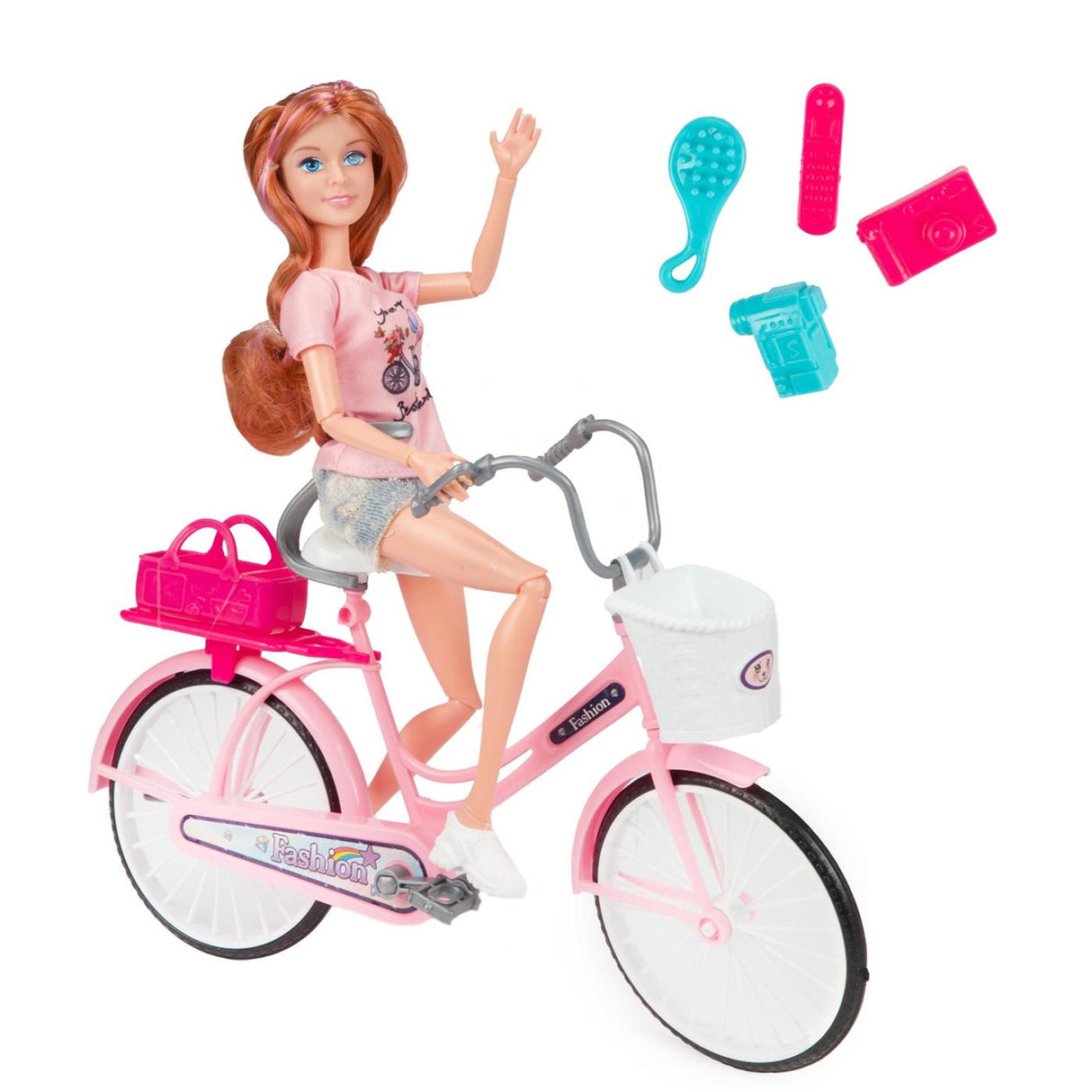Toi-toys toi brinquedos boneca adolescente lauren em bicicleta