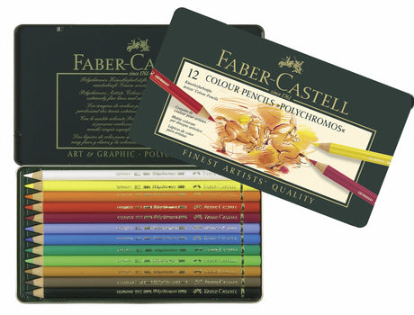 Faber Castell FC-110012 barevná tužka Polychromos 3,8 mm tloušťka jádra Pouzdro 12 kusů
