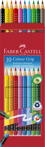 Faber castell fc-116613 colored pencil faber-castell grip 2001 erasable pencil case of 10 pieces