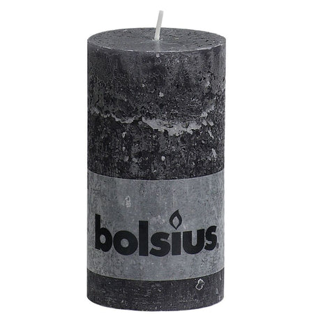 Bolsius rustikale Stumpenkerze 13x6,8 cm Anthrazit