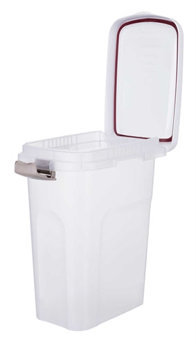 Trixie feeding barrel airtight sealable plastic transparent white white