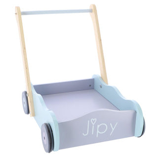 Jipy wooden block cart with blocks purple blue