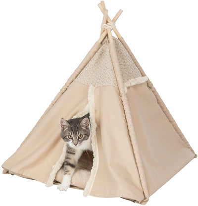 Trixie cat bed tipi boho beige