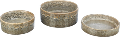 Trixie ceramic food and water bowl brown