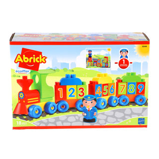 Buchstaben und Zahlen der Abrick-Ecoiffier-Lokomotive