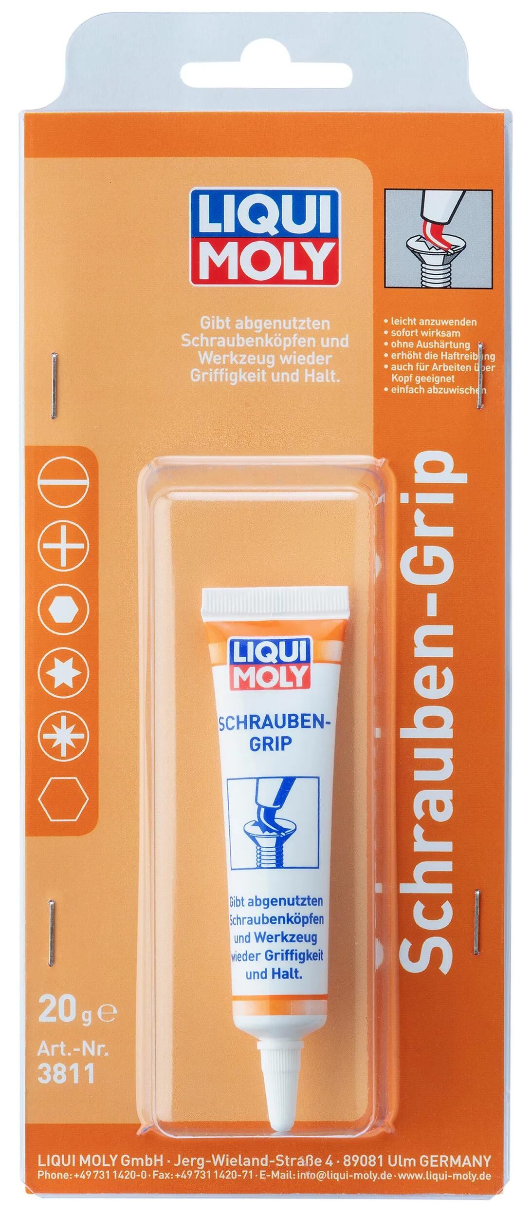 Liqui moly réparaturpâte schrauben grip 20gr vis-grip tube 20 ml