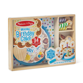 Melissa Doug - wooden birthday cake - 34-piece - with storage box
