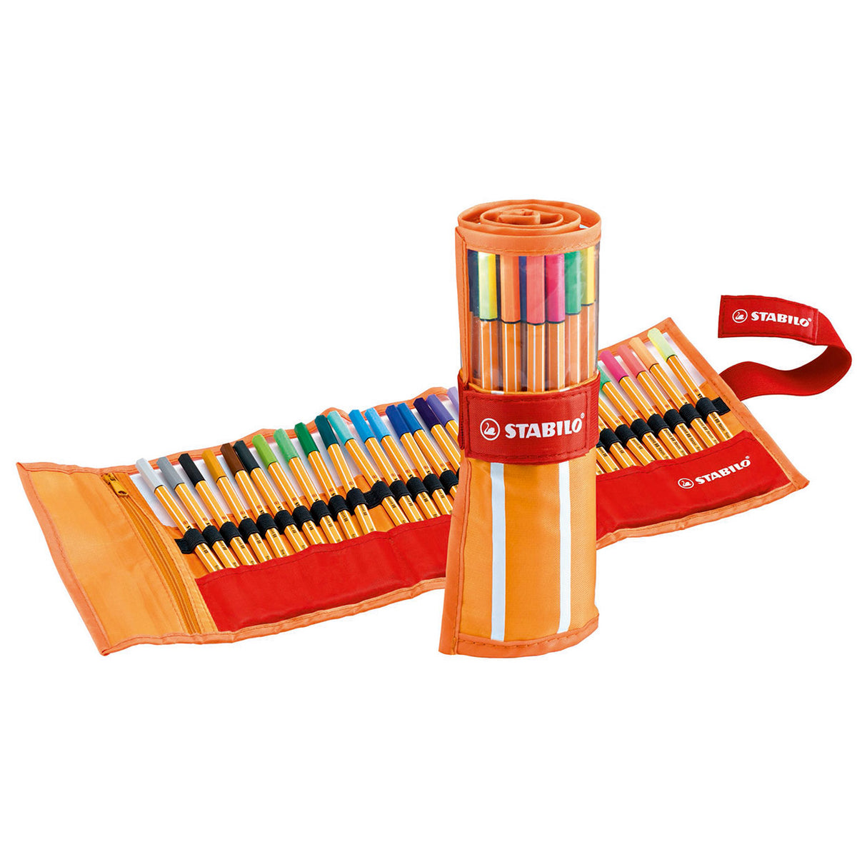 Stabilo point 88 - fineliner 0.4 mm - roller set - 30 pieces case - with 25 standard + 5 neon colors