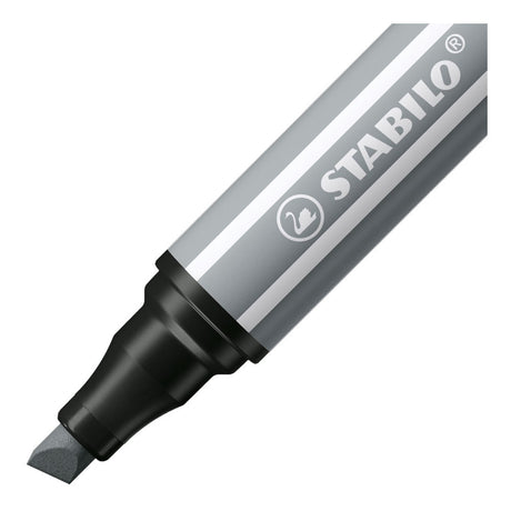 Stabilo Pen 68 max – Filzstift mit dicker Keilspitze – mittleres Kaltgrau