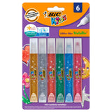 Bic Kids Glitter Glue Metallic, 6 pc.