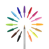 Stylos à bille multicolores Bic cristal pointe large (1,6 mm) - différentes couleurs - paquet de 15 pièces