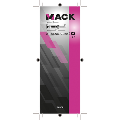 Mack 1019938 - wedge anchor with threaded rod, galvanized, 3 pcs m8x75 42mm | 5 pieces