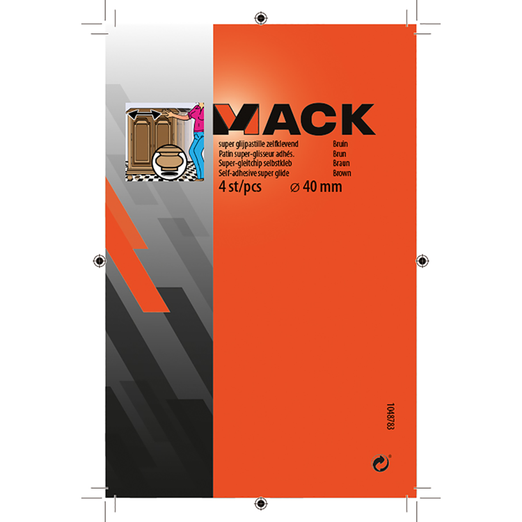Mack 1048783 - super glijpastille zelfklevendbruin ø 40 mm 4 st pcs | 12 stuks