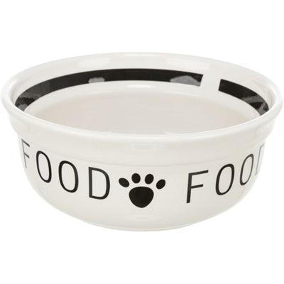 Trixie - food bowl - dog - food - ceramic - white black - 2.6 ltr - 25 cm