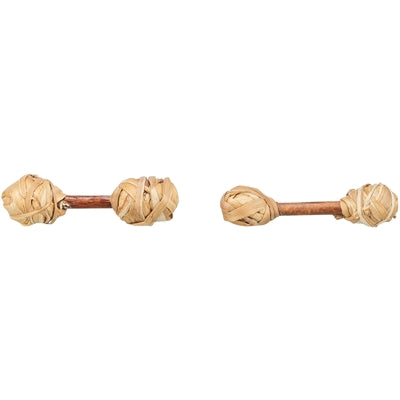 Trixie set of dumbbells made of bark wood and grass