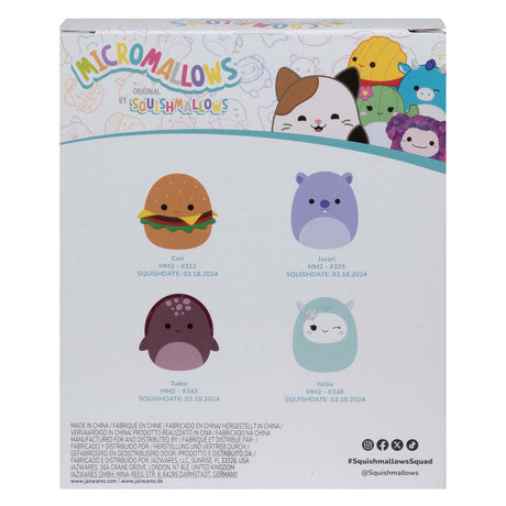 Squishmallows kuscheleg Plüsch Micromallows - Carl, Yollie, Javari, Tudor, 4-Pak