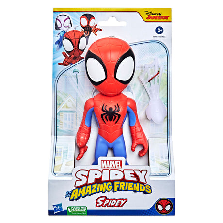 Spidey och hans fantastiska vänner förundras över supersize spidey - lekande figur