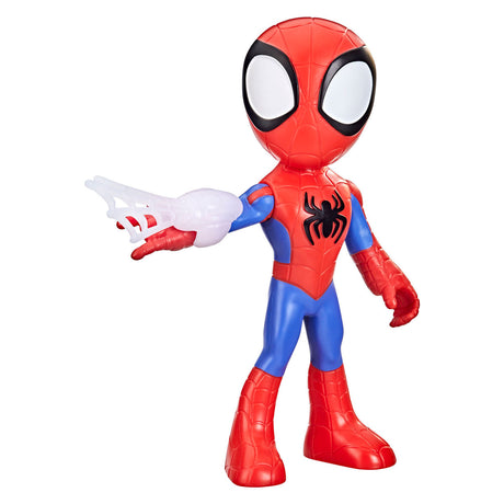 Spidey och hans fantastiska vänner förundras över supersize spidey - lekande figur