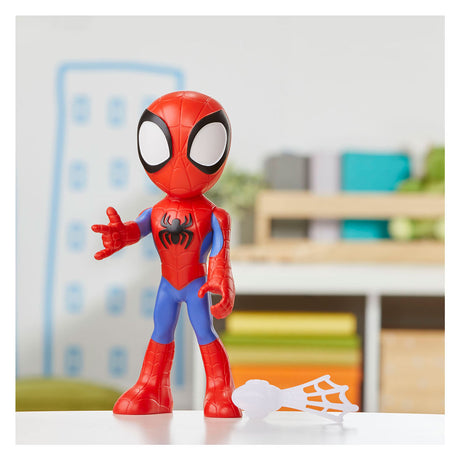 Spidey och hans fantastiska vänner förundras över supersize spidey - lekande figur