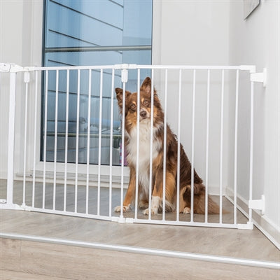 Barrière de fermeture pour chien en métal Trixie 5 pièces avec porte blanche