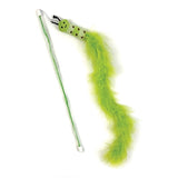 Happy pet tabby patch cat rod caterpillar verde