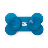Martin lick mat bone with suction cups silicone blue