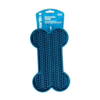 Martin lick mat bone with suction cups silicone blue
