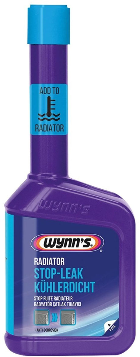Wynns kylarstoppläcka - tätar läckor i kylarcylinderhuvudets packning - förhindrar korrosionsrost - säker för slangar och sensorer - 325ml