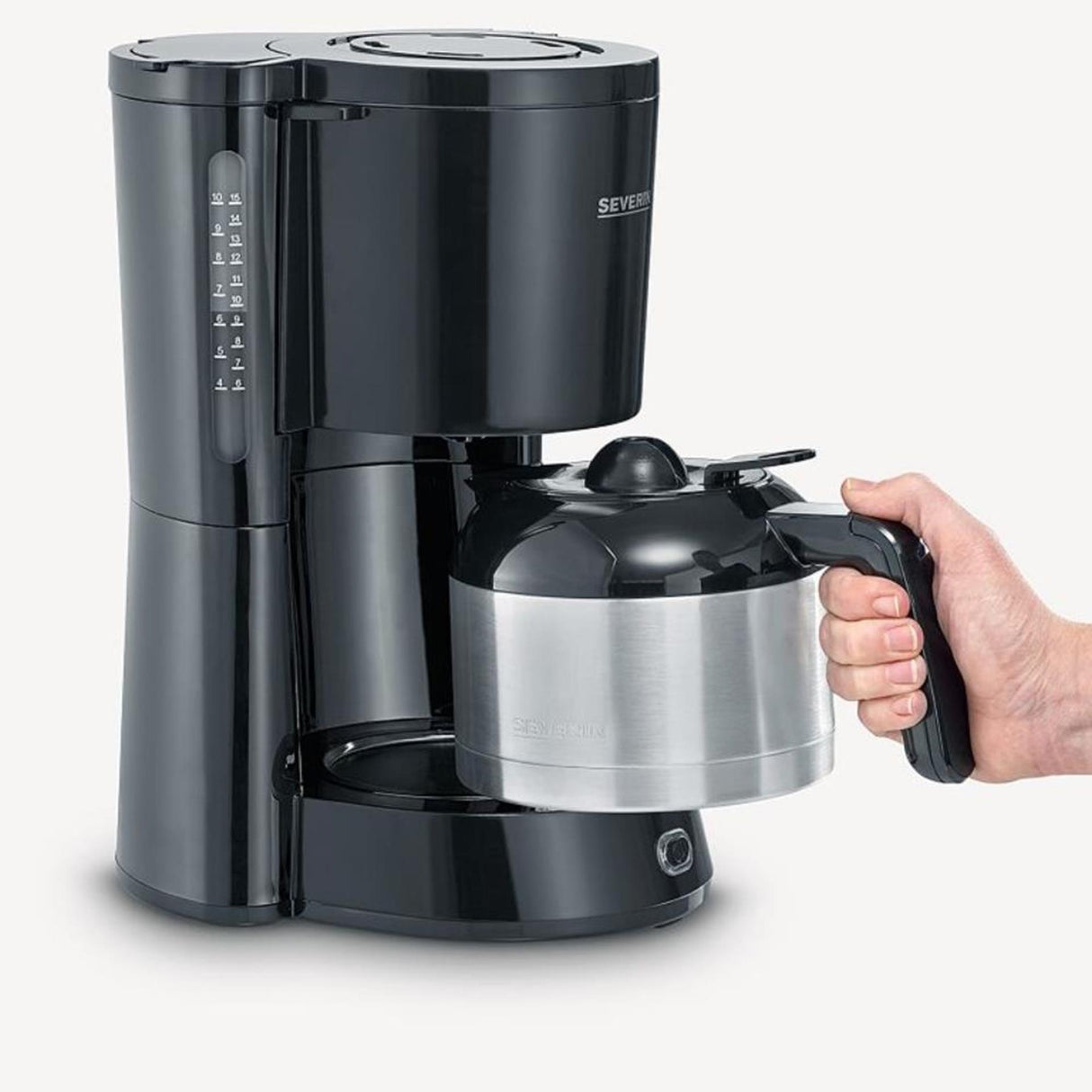 Severin coffee maker 8-cup with thermos 1000w black