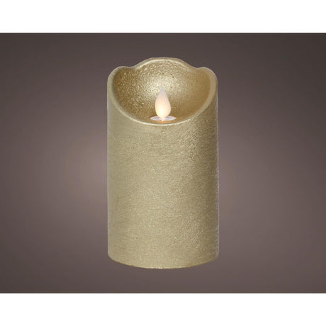 Lumineo LED waving candle wax gold ø7.5xh12.5cm