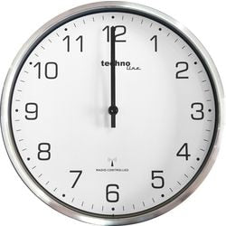 Wall clock technoline wt8900 stainless steel glass 33cm silver