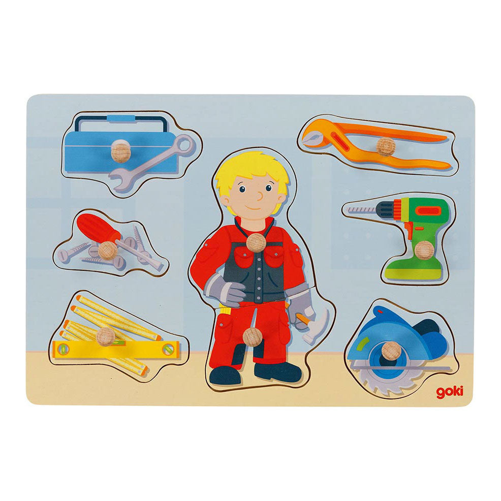 Goki Wooden Nick Puzzle Klusjesman, 8º.