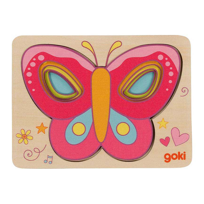 Goki wooden layer puzzle butterfly