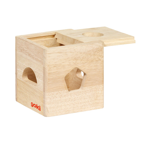 Goki wooden shape sorter cube with blocks
