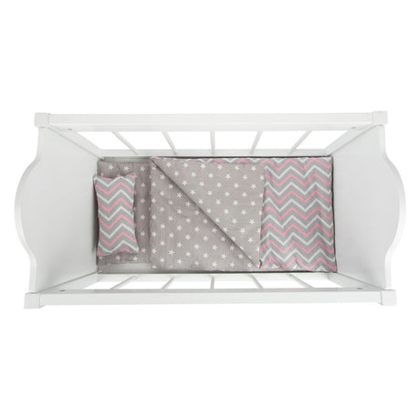Klenge Fousspuppebett mat Bettwäsch Junior 50 x 30 cm Holzwäiss