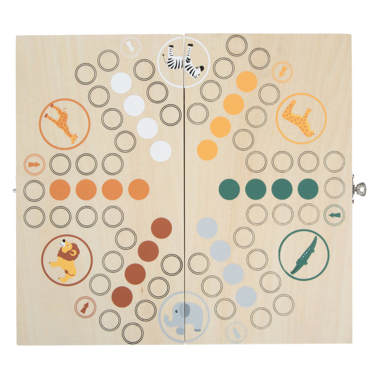 Small Foot - wooden Ludo game safari - 6 players