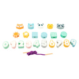 Small foot - Wooden lacing game animals and numbers, 22 pieces.