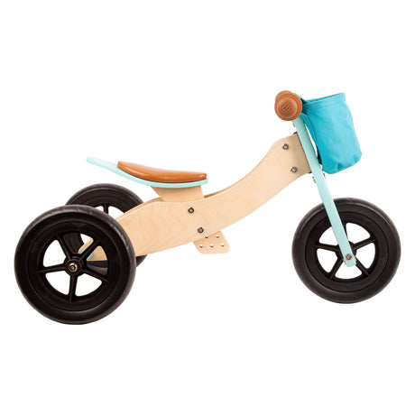 Small foot - wooden tricycle and balance bike 2-in-1 maxi turquoise