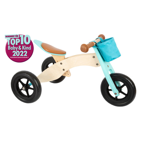 Small foot - wooden tricycle and balance bike 2-in-1 maxi turquoise