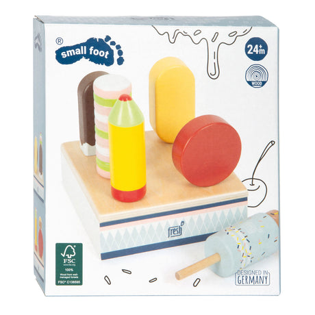 Small foot - Wooden ice creams fresh with stand, 7 pcs.