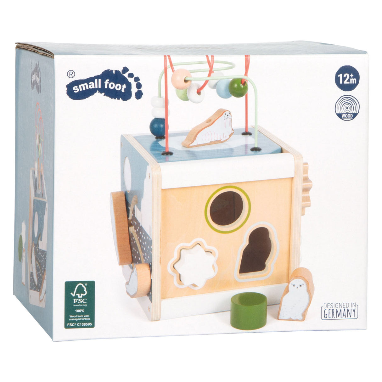 Small foot - wooden motor activity cube arctic
